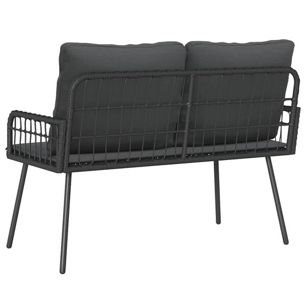 vidaXL Banc de jardin avec coussin Gris 114 x 64 x 78cm Métal