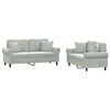 vidaXL Ensemble de canap&eacute;s 2 pcs avec coussins gris clair velours