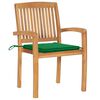 vidaXL Chaises de jardin empilables avec coussins lot de 4 Teck solide