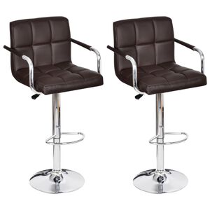 vidaXL Tabourets de bar lot de 2 marron similicuir