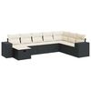 vidaXL Salon de jardin 8 pcs avec coussins noir r&eacute;sine tress&eacute;e