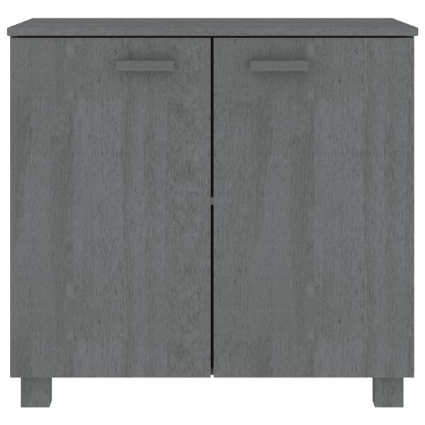 vidaXL Buffet HAMAR Gris fonc&eacute; 85x35x80 cm Bois massif de pin