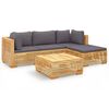 vidaXL Salon de jardin 5 pcs avec coussins Bois de teck solide