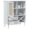 vidaXL Buffet SENJA aspect rotin blanc 90x40x112cm bois massif de pin