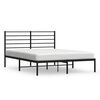 vidaXL Cadre de lit m&eacute;tal sans matelas avec t&ecirc;te de lit noir 135x190cm