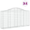vidaXL Paniers &agrave; gabions arqu&eacute;s 4 pcs 200x30x100/120 cm Fer galvanis&eacute;