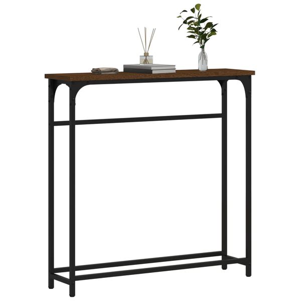 vidaXL Table console chêne marron 75x19,5x75 cm bois d'ingénierie