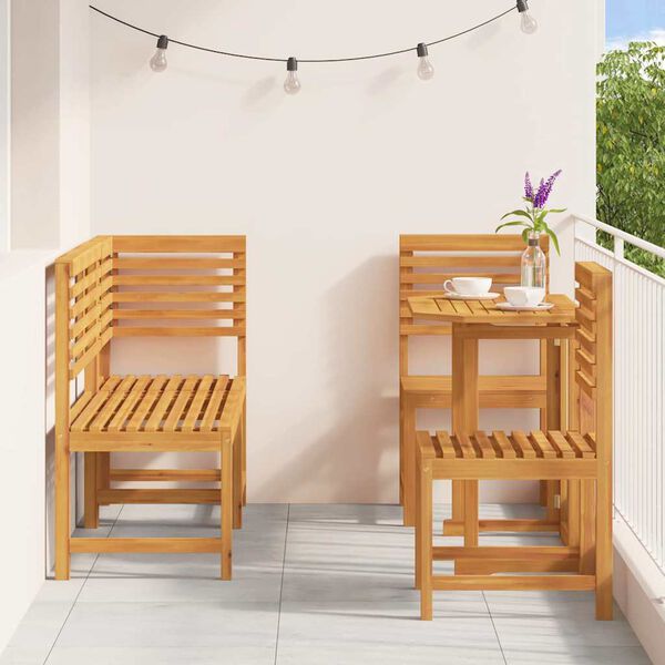 vidaXL Ensemble bistro de jardin 5 pcs Marron Bois d'Acacia Massif