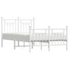 vidaXL Cadre de lit métal sans matelas et pied de lit blanc 135x190 cm