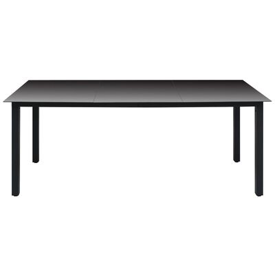 vidaXL Table de jardin Noir 190x90x74 cm Aluminium et verre