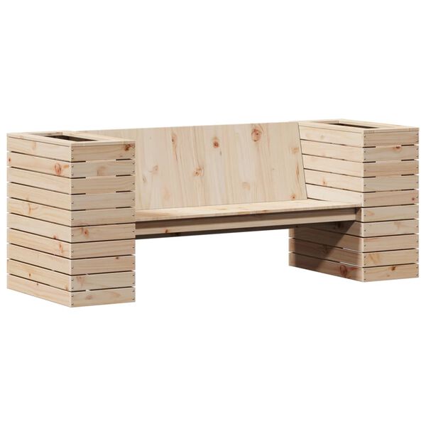 vidaXL Banc avec jardini&egrave;res 167,5x60x65 cm bois massif de pin