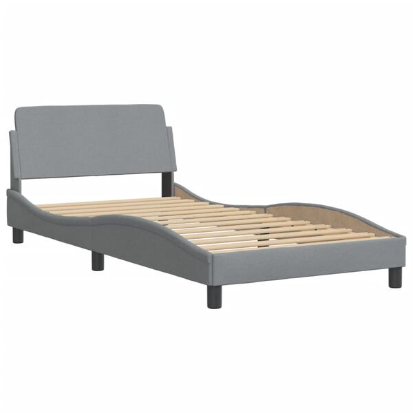 vidaXL Cadre de lit sans matelas Hvar gris clair 100x203 cm tissu