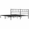vidaXL Cadre de lit métal sans matelas avec tête de lit noir 183x213cm