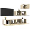 vidaXL Ensemble de meubles TV 4 pcs Ch&ecirc;ne sonoma Bois d'ing&eacute;nierie