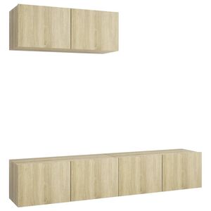 vidaXL Meubles TV 3 pcs Ch&ecirc;ne sonoma Bois d'ing&eacute;nierie