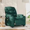 vidaXL Fauteuil inclinable de massage &eacute;lectrique vert fonc&eacute; tissu