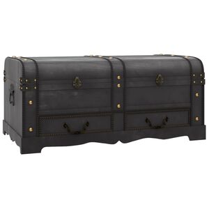 vidaXL Coffre de rangement Bois Noir 90 x 51 x 42 cm