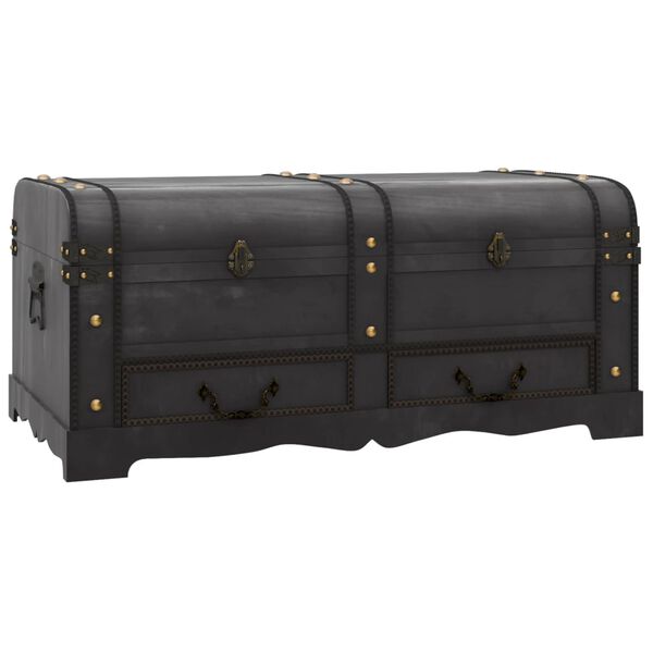 vidaXL Coffre de rangement Bois Noir 90 x 51 x 42 cm