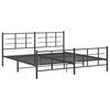 vidaXL Cadre de lit m&eacute;tal sans matelas avec pied de lit noir 193x203cm
