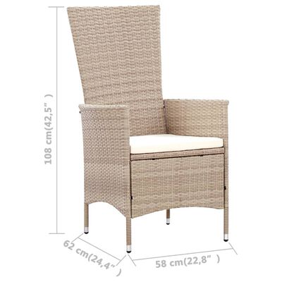 vidaXL Salon de jardin avec coussins 7 pcs Résine tressée Beige