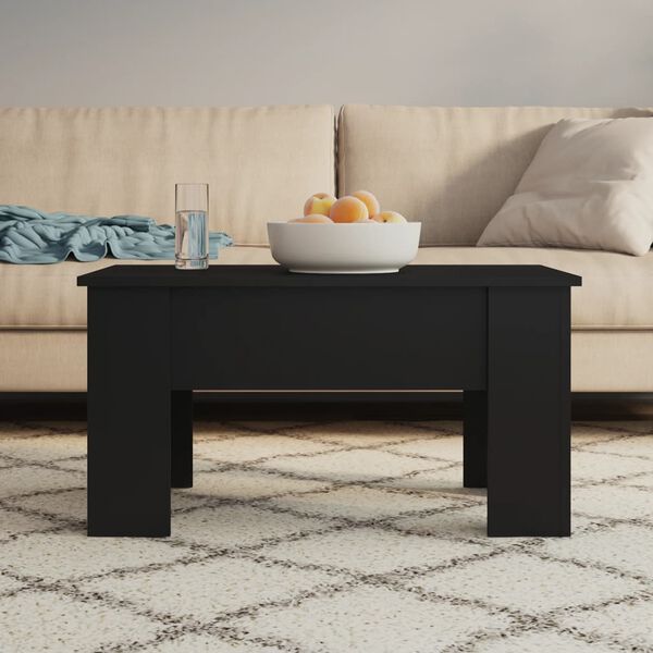 vidaXL Table basse noir 79x49x41 cm bois d'ing&eacute;nierie