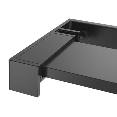 vidaXL Paroi de douche avec étagère Noir 80x195 cm Verre ESG&Aluminium