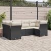 vidaXL Salon de jardin 6 pcs avec coussins noir r&eacute;sine tress&eacute;e