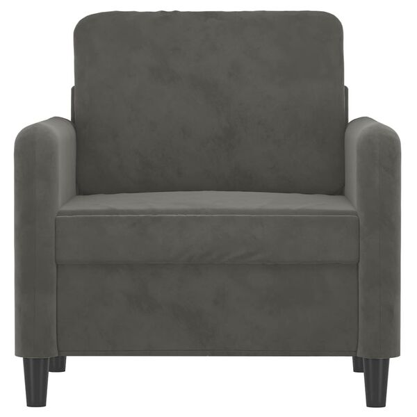 vidaXL Fauteuil Gris fonc&eacute; 60 cm Velours