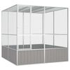 vidaXL Cage à oiseaux Gris 213,5x217,5x211,5 cm Acier galvanisé