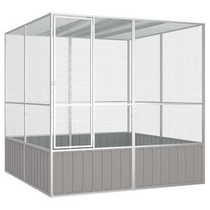 vidaXL Cage à oiseaux Gris 213,5x217,5x211,5 cm Acier galvanisé