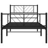 vidaXL Cadre de lit m&eacute;tal sans matelas et pied de lit noir 100x200 cm