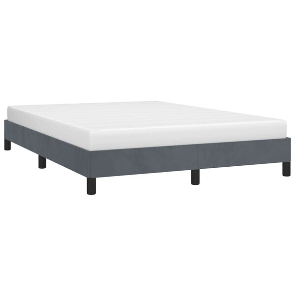 vidaXL Cadre de lit gris foncé 137x190 cm velours