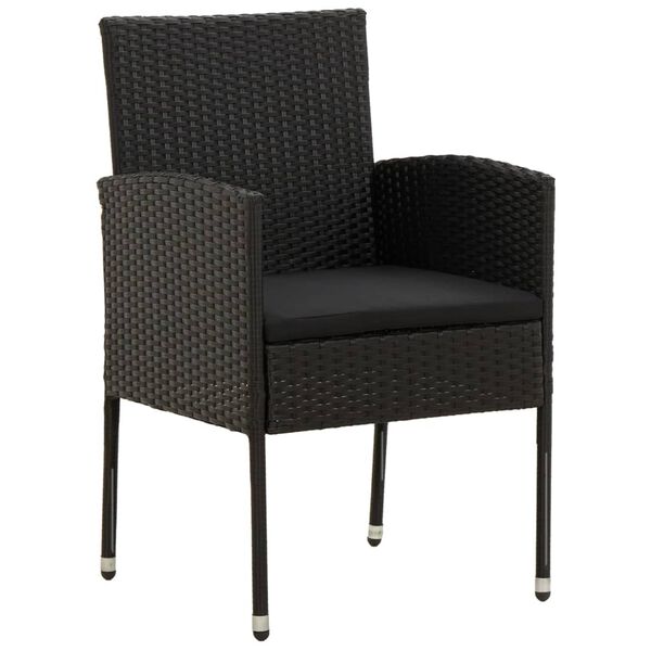 vidaXL Ensemble &agrave; manger d'ext&eacute;rieur 7 pcs R&eacute;sine tress&eacute;e Noir