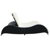 vidaXL Chaise longue double avec coussin R&eacute;sine tress&eacute;e Noir