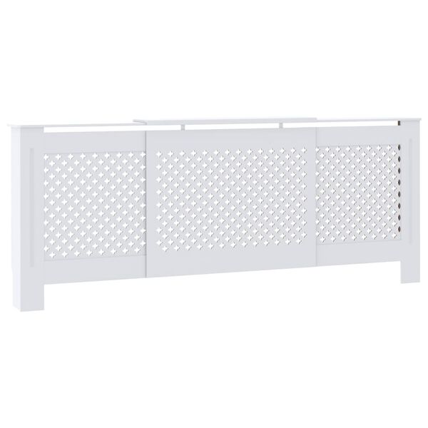 vidaXL Cache-radiateur MDF Blanc 205 cm
