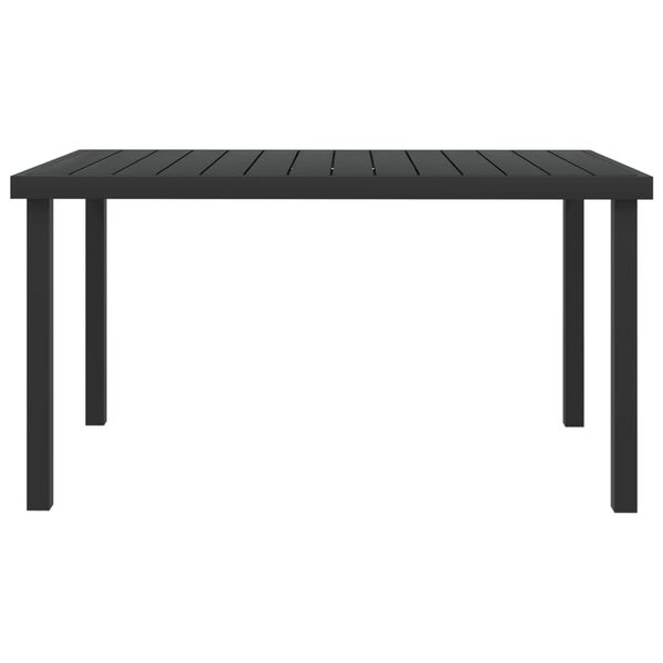 vidaXL Table de jardin noire 140x90x74 cm aluminium et WPC