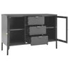 vidaXL Buffet Anthracite 105x35x70 cm Acier et verre tremp&eacute;