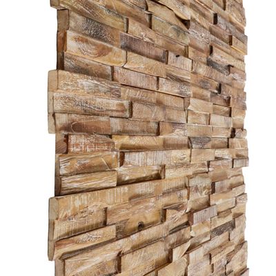 vidaXL Panneaux de revêtement mural 3D 10 pcs 1,01 m² Bois de teck