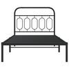 vidaXL Cadre de lit métal sans matelas avec tête de lit noir 100x200cm