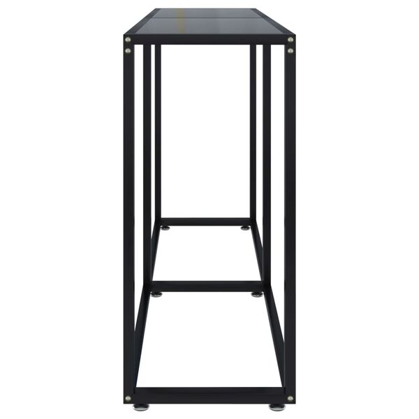 vidaXL Table console Noir 140x35x75,5 cm Verre trempé