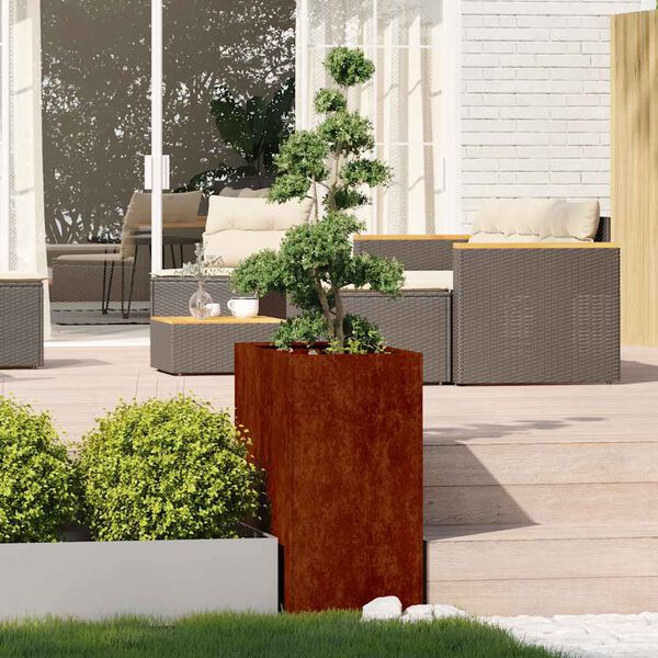 vidaXL Jardini&egrave;re rouill&eacute; 40x80x80 cm acier inoxydable