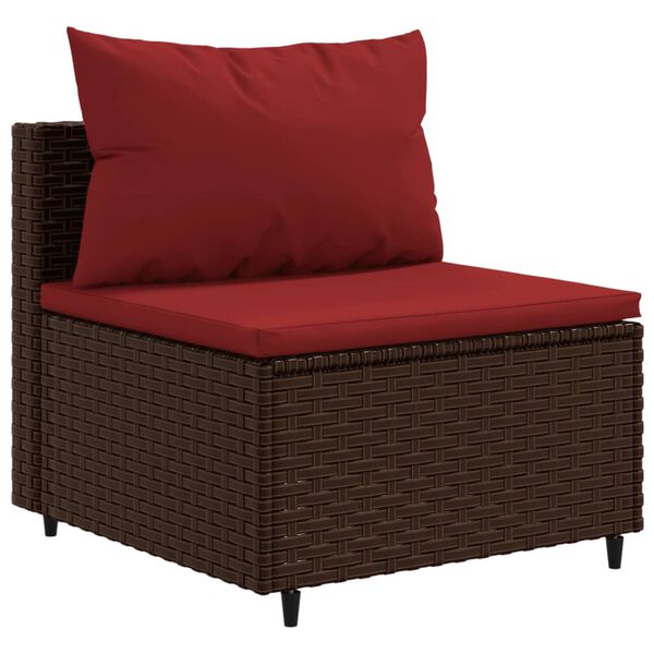 vidaXL Salon de jardin et coussins 11 pcs marron r&eacute;sine tress&eacute;e