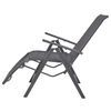 vidaXL Chaise inclinable de terrasse aluminium et textil&egrave;ne noir