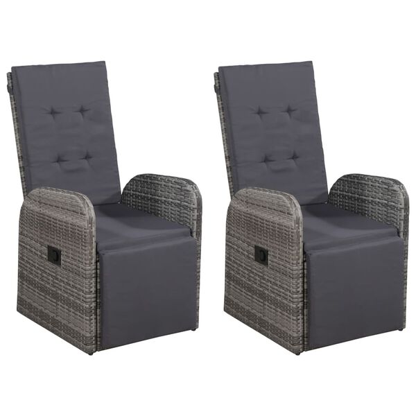 vidaXL Ensemble &agrave; manger de jardin 5 pcs Gris