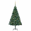 vidaXL Arbre de No&euml;l artificiel pr&eacute;-&eacute;clair&eacute; et boules vert 210 cm PVC