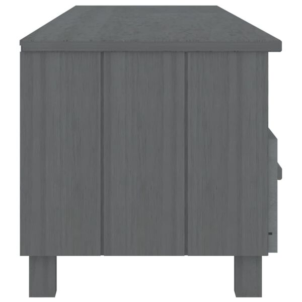 vidaXL Meuble TV HAMAR Gris foncé 158x40x40 cm Bois massif de pin
