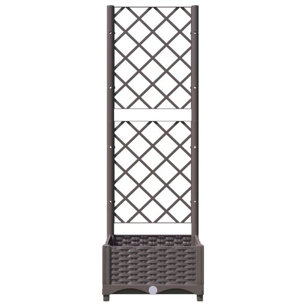 vidaXL Jardini&egrave;re avec treillis Marron 40x40x121,5 cm PP