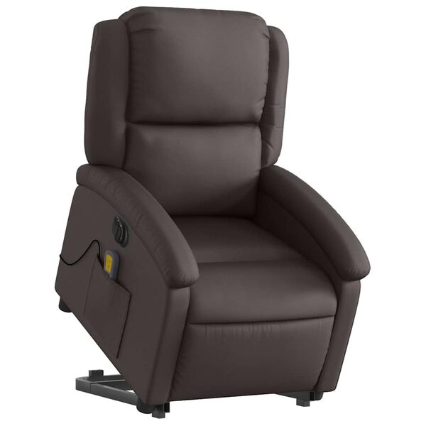 vidaXL Fauteuil de massage inclinable électrique marron foncé
