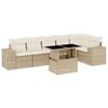 vidaXL Salon de jardin avec coussins 7 pcs beige r&eacute;sine tress&eacute;e