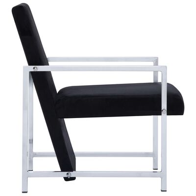 vidaXL Fauteuil avec pieds chromés noir velours